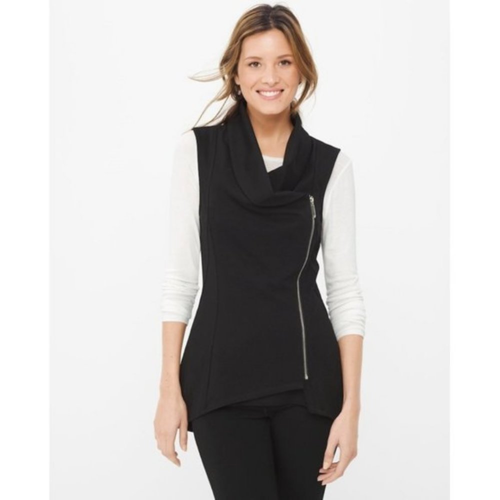 White House Black Market Cowl Neck Zip Vest
